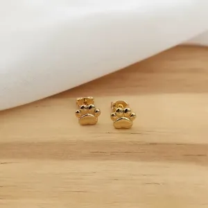 BRINCO DOURADO PATINHA DE CACHORRO CHEIA