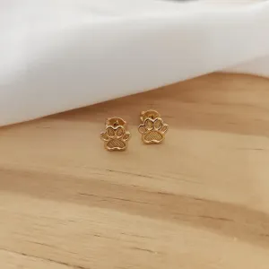 BRINCO DOURADO PATINHA DE CACHORRO CHEIA DETALHES