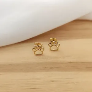 BRINCO DOURADO PATINHA DE CACHORRO VAZADA