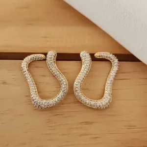 BRINCO FESTA ORGÂNICO CRAVEJADO EM MICROZIRCÔNIAS CRISTAL