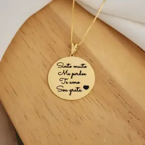 COLAR MANDALA HO´HOPONOPONO - SINTO MUITO, ME PERDOE, TE AMO, SOU GRATA