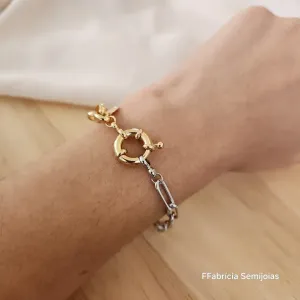 PULSEIRA CARTI E ELO PORTUGUÊS DOIS BANHOS COM FECHO BOIA
