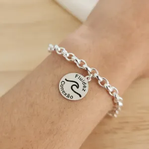 PULSEIRA DOURADA ELOS PINGENTE FLUIDÊZ, ONDA E CONEXÃO