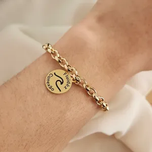 PULSEIRA DOURADA ELOS PINGENTE FLUIDÊZ, ONDA E CONEXÃO