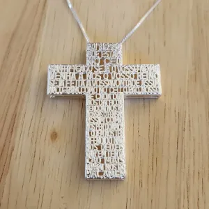 COLAR VENEZIANA CRUZ PALAVRAS PAI NOSSO