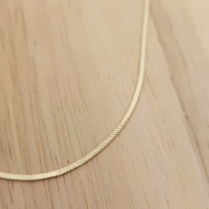 COLAR CORRENTE LAMINADA DIAMANTADA FITA 50CM