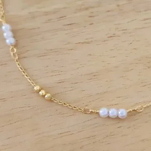 COLAR CHOKER PÉROLAS COM BOLINHAS 3X3 30+10CM