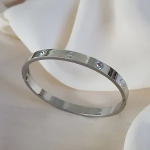 BRACELETE PULSEIRA INSPIRAÇÃO VIRGÍNIA CART AÇO COM PEDRAS