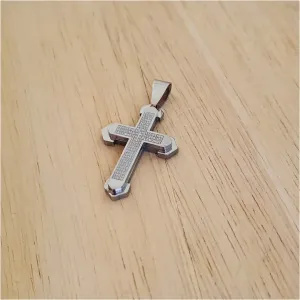 PINGENTE AÇO CRUZ PAI NOSSO
