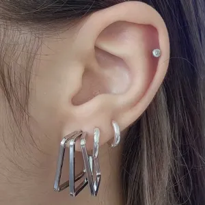 BRINCO ARGOLA TRÊS FIOS AÇO