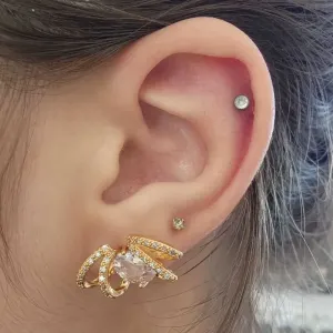 BRINCO EAR CUFF  CRAVEJADAS EM MICROZIRCÔNIAS CRISTAL