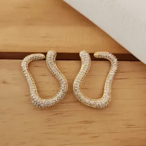 BRINCO FESTA ORGÂNICO CRAVEJADO EM MICROZIRCÔNIAS CRISTAL