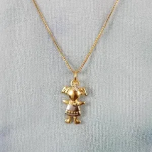 COLAR DOURADO PINGENTE MENINA