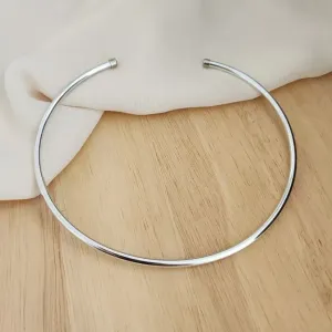 COLAR GARGANTILHA CHOKER TUBO PRATA