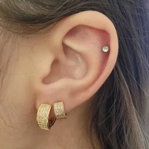 DUPLA ARGOLINHAS DOURADAS CRAVEJADA MICROZIRCÔNIAS CRISTAL