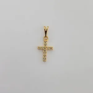 PINGENTE CRUZ CRAVEJADA ZIRCÔNIAS CRISTAL