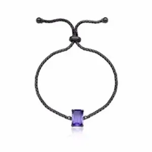 PULSEIRA SHAMBALA RÓDIO NEGRO COM ZIRCÔNIA AMETISTA