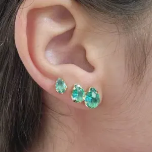 TRIO GOTAS ZIRCÔNIAS VERDE