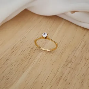ANEL SOLITARIO ZIRCÔNIA CRISTAL