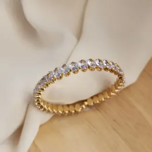 BRACELETE MALEÁVEL BANHO OURO CRAVEJADO EM NAVETES