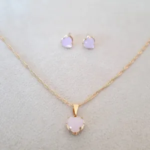 CONJUNTO DOURADO CORAÇÃO CORRENTE SINGAPURA