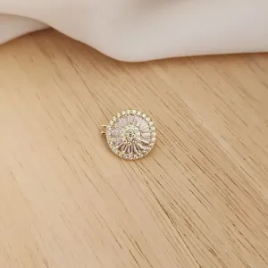 PINGENTE CHARM DOURADO PIZZA CRAVEJADO EM ZIRCÔNIAS