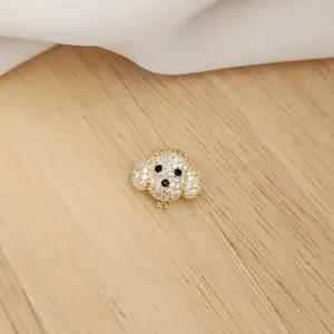 PINGENTE CHARM DOURADO ROSTO URSO CRAVEJADO EM ZIRCÔNIAS