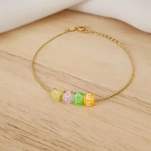 PULSEIRA BOLINHAS COM LETRAS COLORIDAS HOPE