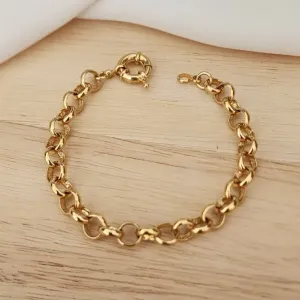 PULSEIRA DOURADA ELO PORTUGUÊS FECHO BÓIA