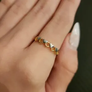 ANEL DOURADO CORAÇÕES
