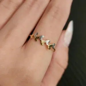 ANEL DOURADO CORAÇÕES