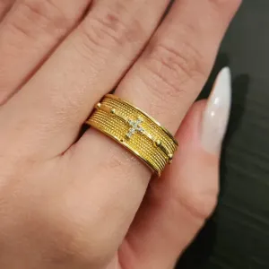 ANEL DOURADO LARGO TERÇO
