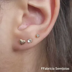 BRINCO DOURADO CORAÇÃO TRABALHADO TARAXA BABY