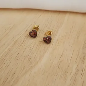 BRINCO DOURADO CORAÇÃO ZIRCÎNIAS CITRINO