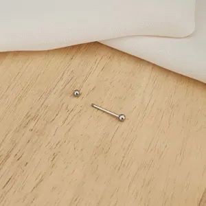 BRINCO PIERCING AÇO INOX LONGO BOLINHA