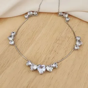 COLAR LUXO PEDRAS CORAÇÕES CRISTAL