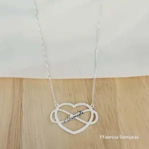COLAR MANDALA NAMASTÊ, CORAÇÃO E INFINITO
