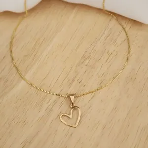 COLAR VENEZIANA45CM PINGENTE CORAÇÃO VAZADO
