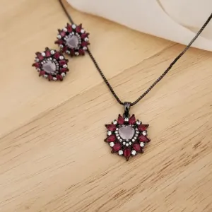 CONJUNTO RÓDIO NEGRO CORAÇÃO GRANDE MARSALA