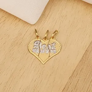 PINGENTES DOURADO CORAÇÃO BEST FRIENDS