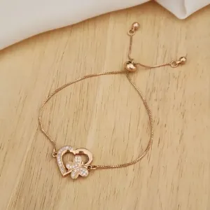PULSEIRA ROSE SHAMBALA CORAÇÃO BORBOLETA CRAVEJADOS