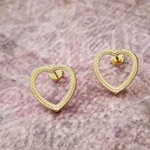BRINCO CORAÇÃO DOURADO VAZADO