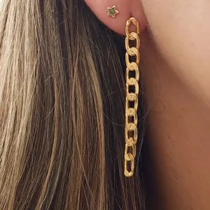BRINCO DOURADO CORRENTE LONGA DOIS EM UM
