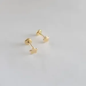BRINCO INFANTIL DOURADO ESTRELA LISA TARRAXA BABY