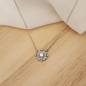COLAR REDONDO COM PONTAS RÓDIO BRANCO - ZIRCÔNIA CRISTAL