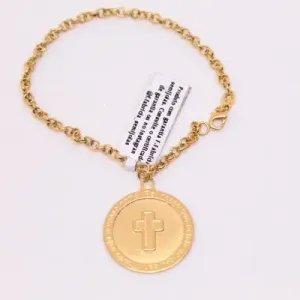 PULSEIRA DOURADA PINGENTE CRUZ