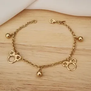 PULSEIRA DOURADA PINGENTE MICKEY