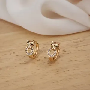 BRINCO ARGOLINHA TIGRE CRAVEJADO EM ZIRCÔNIAS