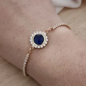PULSEIRA RIVIERA COM PINGENTE AZUL