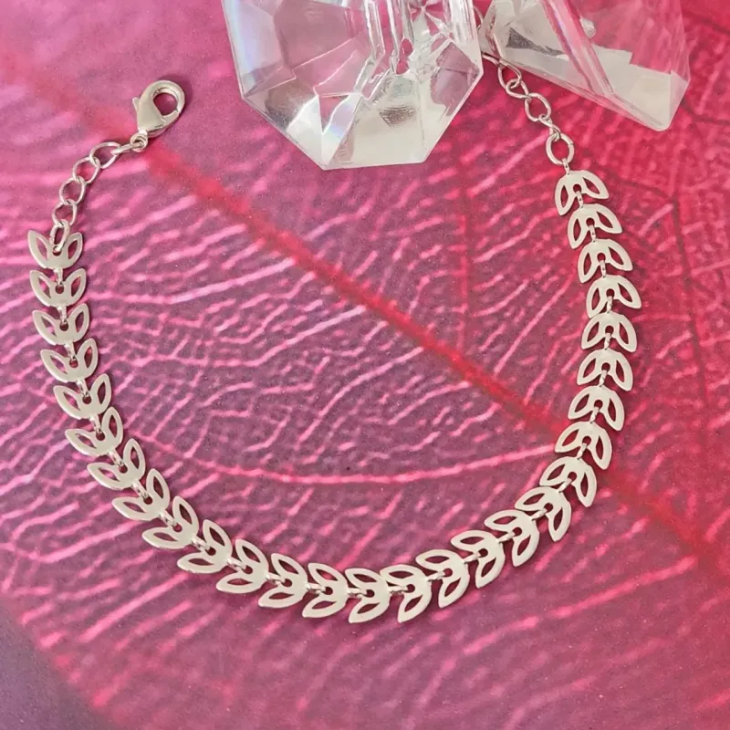 PULSEIRA RÓDIO BRANCO CORRENTE ELOS DE ESCAMA